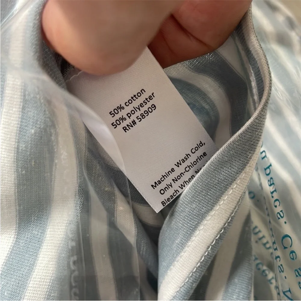 NWT First Wave Dillards Shirt Baby Blue/White Striped MSRP $18 Size: 12 mos - Picture 7 of 10